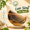 Lược Sừng Bán Nguyệt Bỏ Túi Chống Tĩnh Điện Massage Da Đầu Chải Tóc Mượt Tự Nhiên